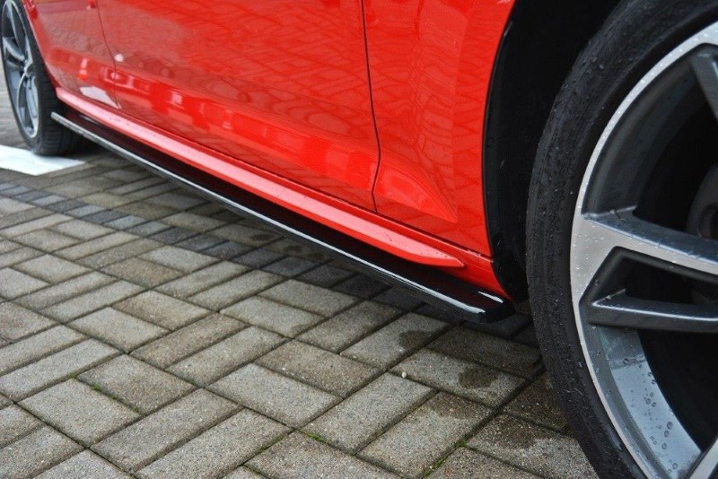 Zijskirts Audi S4 / A4 S-Line B9 Maxton Glanzend Zwart