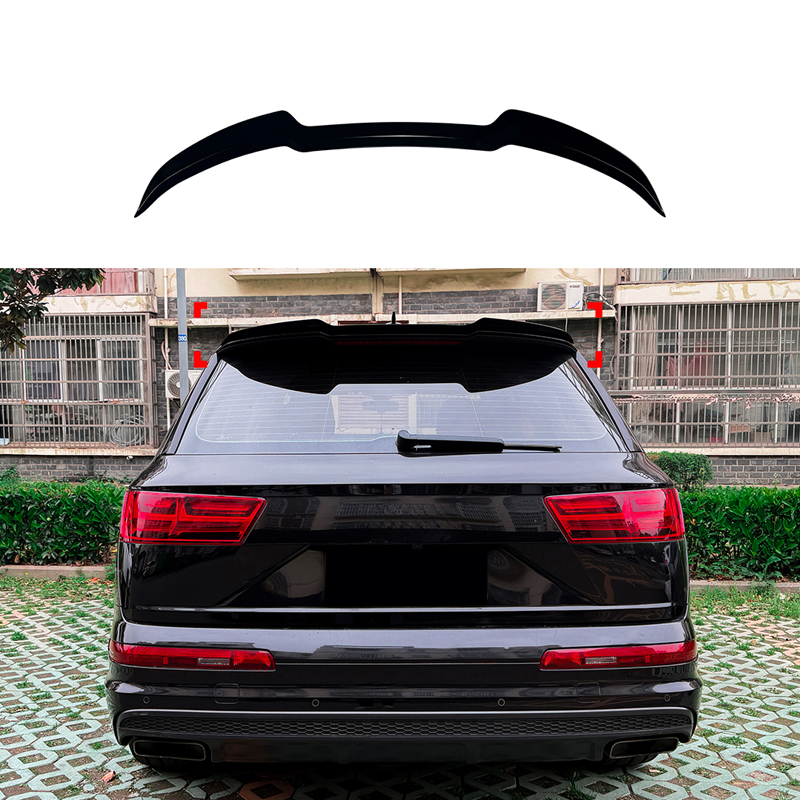 Dakspoiler (Spoiler Cap)  Audi Q7 (4M) 2015-2019 & FL 2019 incl. S-Line (ABS Glanzend zwart)