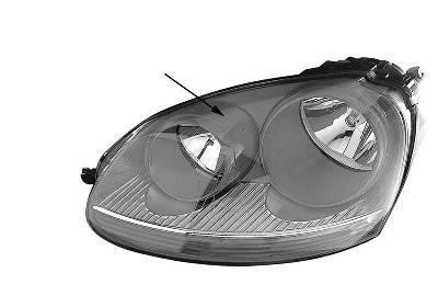 koplamp, Visteon, H7+H7, chroom huis, rechts VW Golf 5, 2003-200