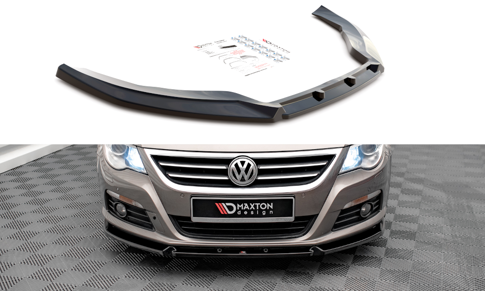 Voorspoiler V.3 VW Passat CC Maxton Glans Zwart