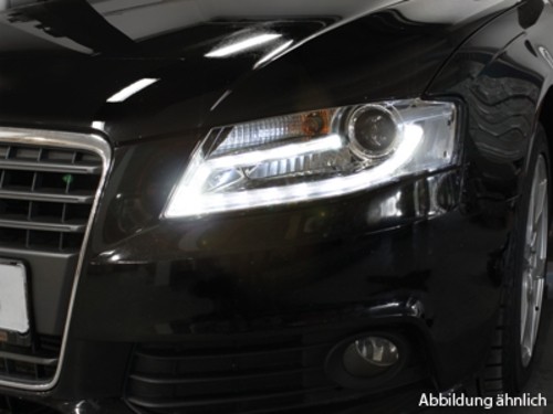Koplampen Audi A4 8K/8E met LED dagrijlicht 07-11 zwart