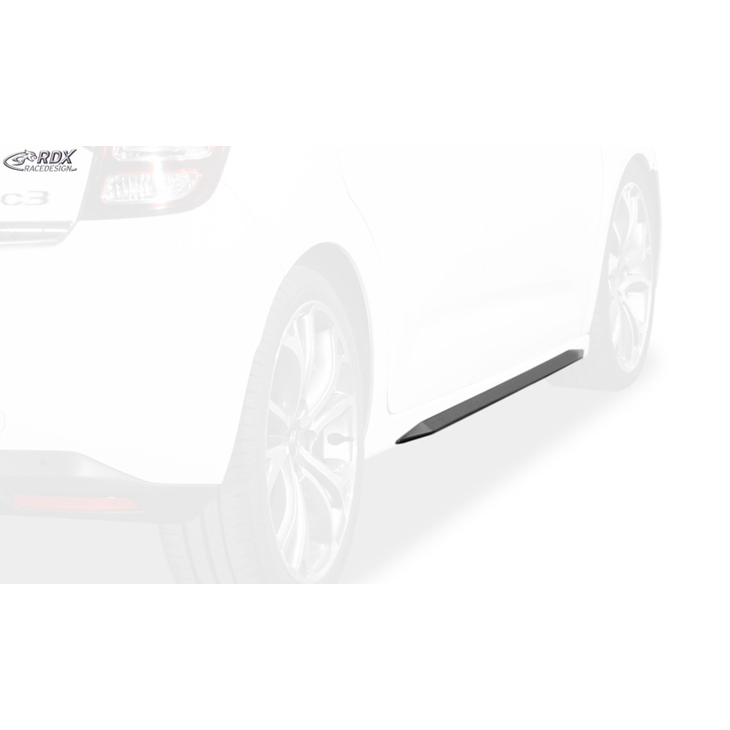 Sideskirts 'Slim'  Citroën C3 2009-2016 (ABS zwart glanzend)