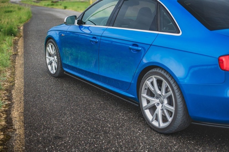 Zijskirts Diffusers Audi S4 / A4 / A4 S-Line B8 / B8 FL Glanzend Zwart