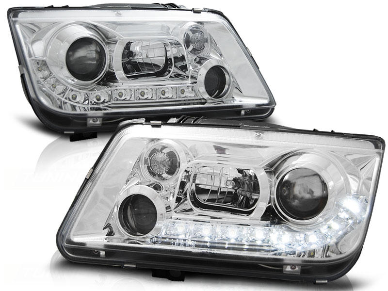 Koplampen VW Bora DRL look Devil Eyes 2 Chroom