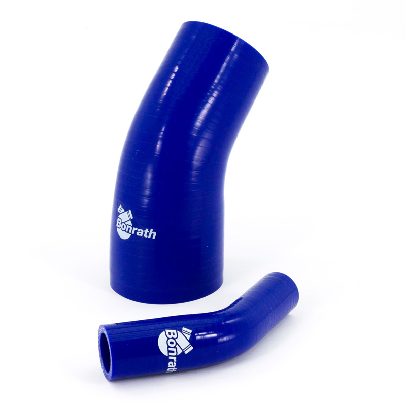 Bonrath Siliconen slang Reducer 45 graden bocht - Lengte:50mm - Ø22>19mm