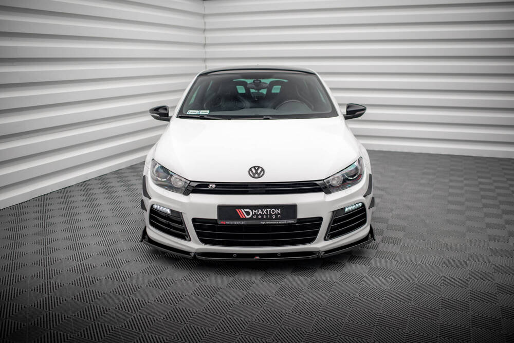 Voorspoiler V.3 met Canards Volkswagen Scirocco R Maxton Glans Zwart