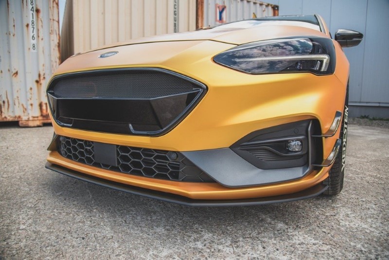 Voorspoiler Ford Focus ST / ST-Line Mk4 (Racing) Glanzend Zwart