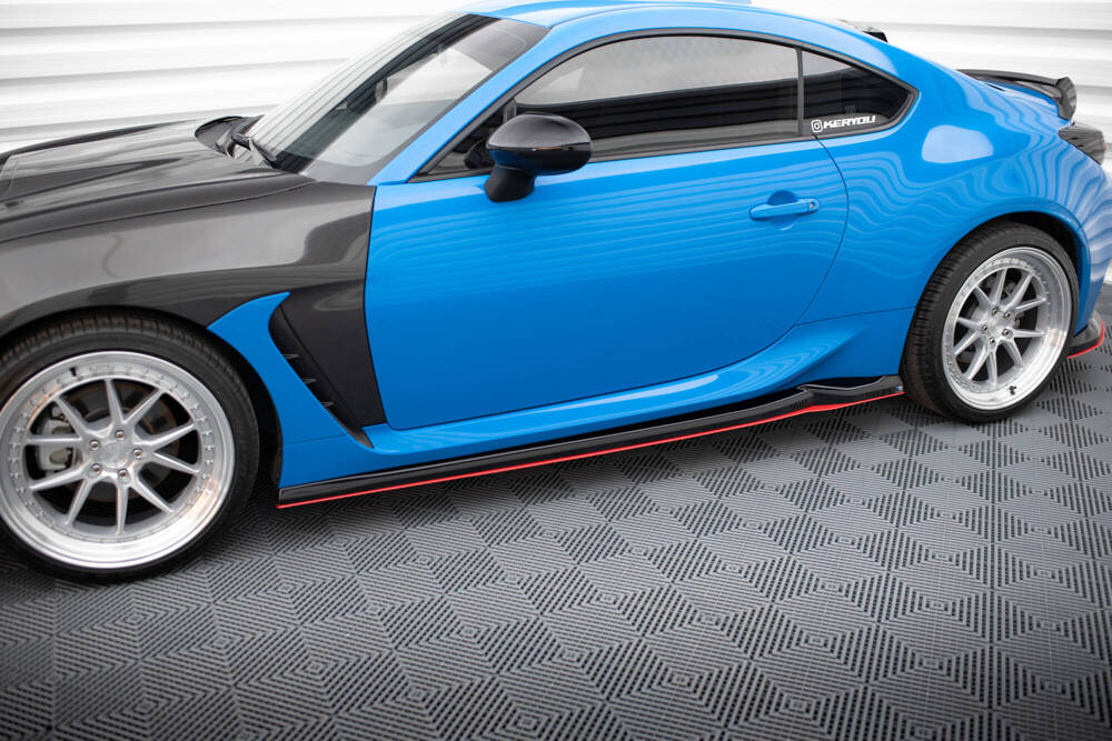 Zijskirts V.2 Toyota GR86 Maxton Glans Zwart / Rood
