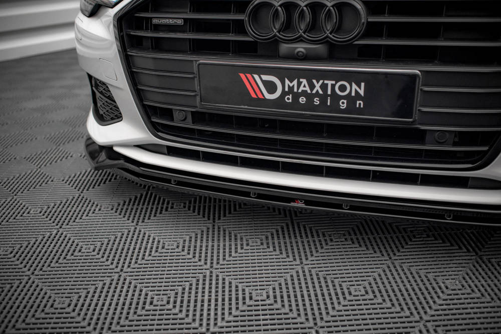 Voorspoiler V.3 Audi A6 C8 Maxton Glans Zwart