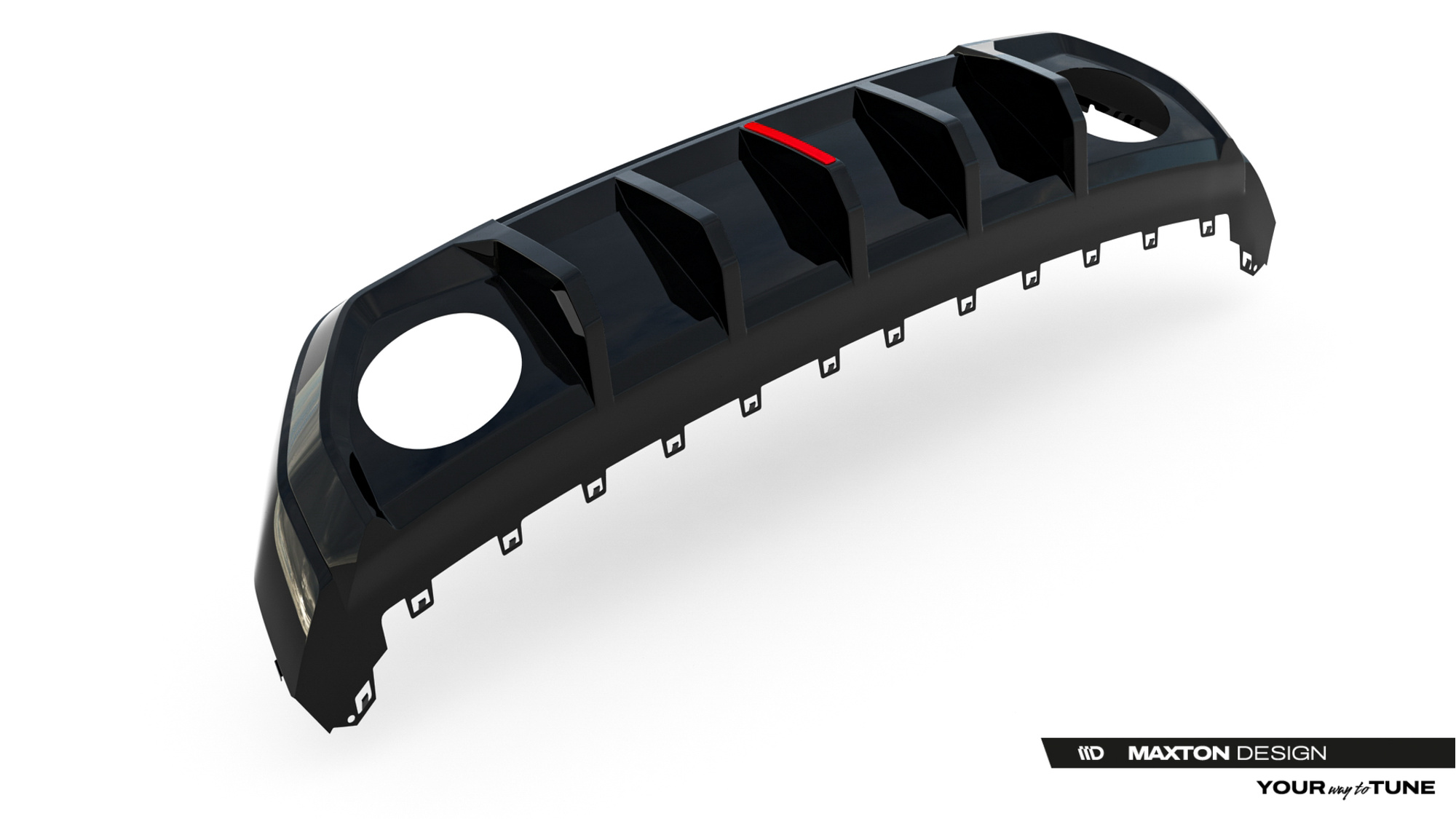 Diffuser Audi RS3 Sportback 8Y Facelift Maxton Glans Zwart met Reflector