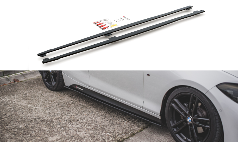 Race Zijskirts BMW 1-Serie/M140I F20 Maxton Design zwart V.2