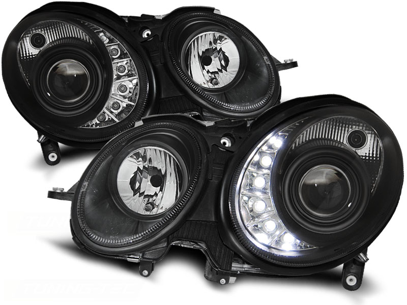 Koplampen Mercedes E-Class W211 Zwart 02-06