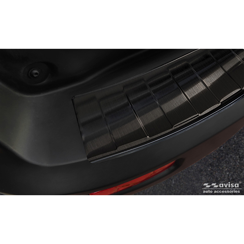 Zwart RVS Achterbumperprotector  Ford Tourneo Connect/Transit Connect 2014-2017 & FL 2017-2022 'Ribs'