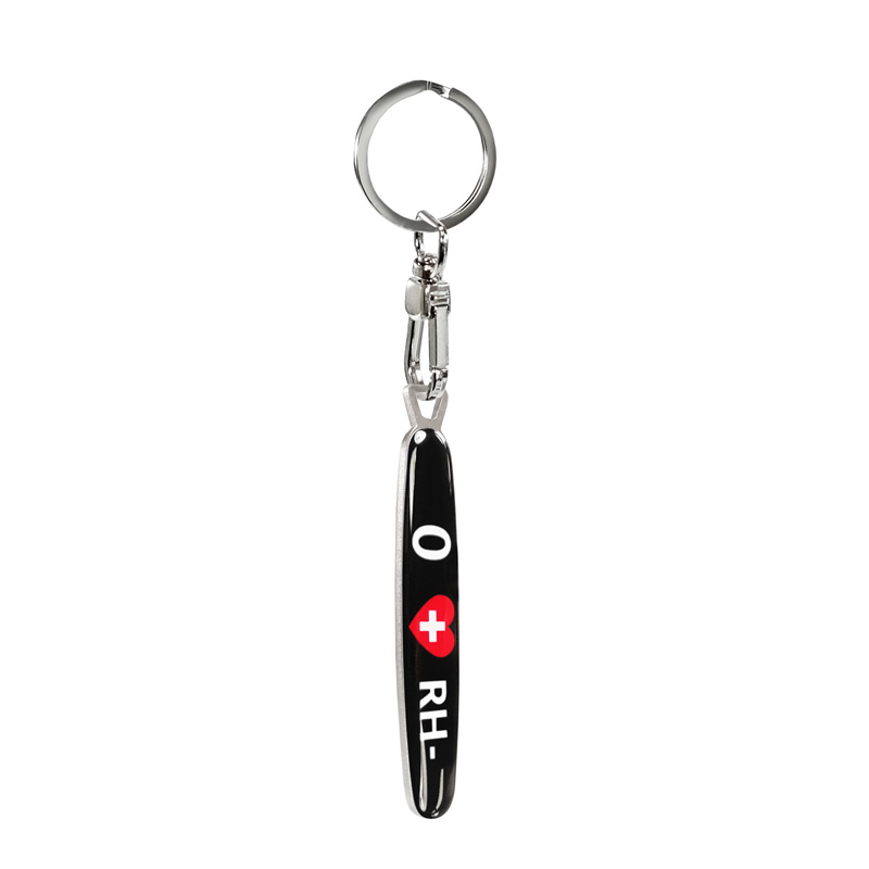 RVS sleutelhanger - 'Blood Type' 0 RH-