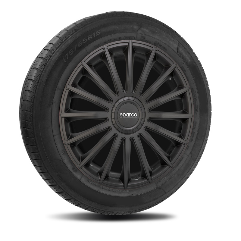 Sparco Wieldoppen Treviso - 16-inch - Zwart - Set van 4 stuks