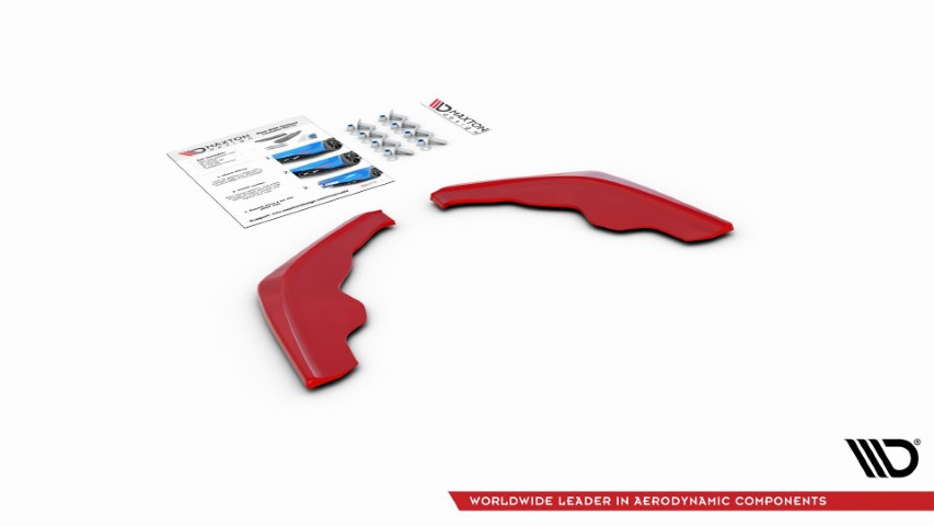 Achter Diffusors zijkanten BMW 1 Serie F40 M-Pack/ M135i Glans Rood V2