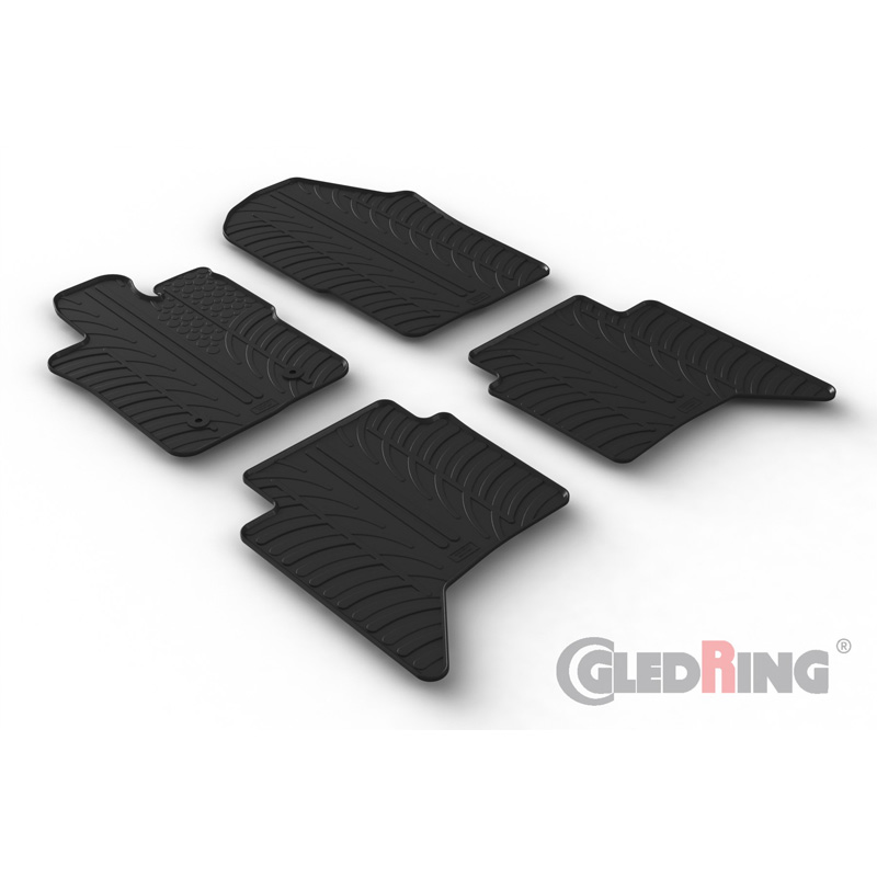 Rubbermatten  Ford Ranger (Raptor) II 2022- (Benzine) & Volkswagen Amarok II 2022- (T profiel 4-delig + montageclips)