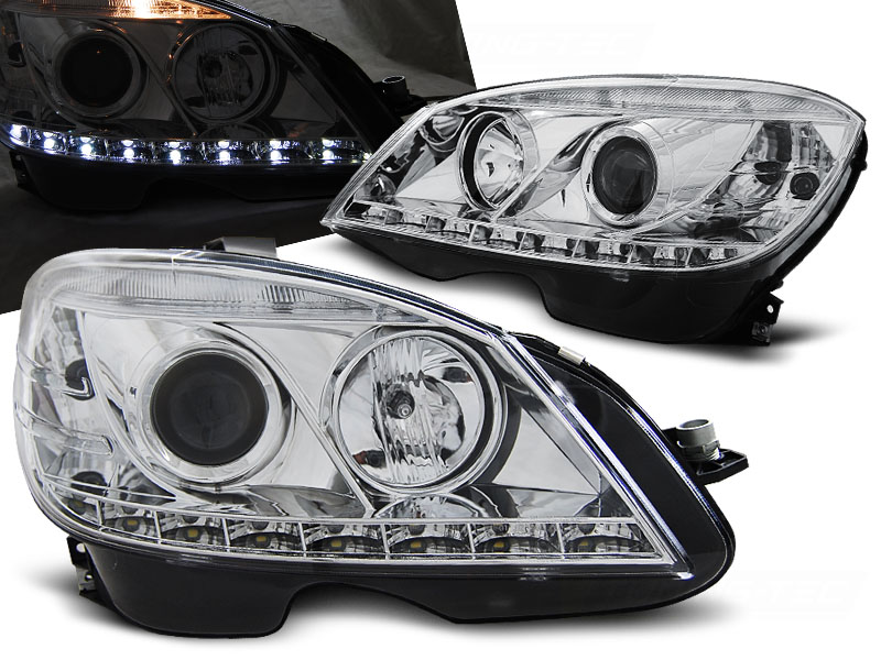 Koplampen Mercedes C-Klasse W204 07-11 Chroom Daylight