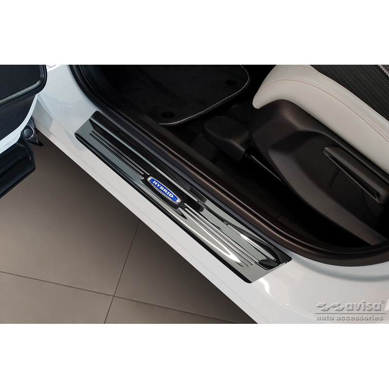 Zwart RVS Instaplijsten  Honda HR-V 2021- 'Hybrid' - 4-delig