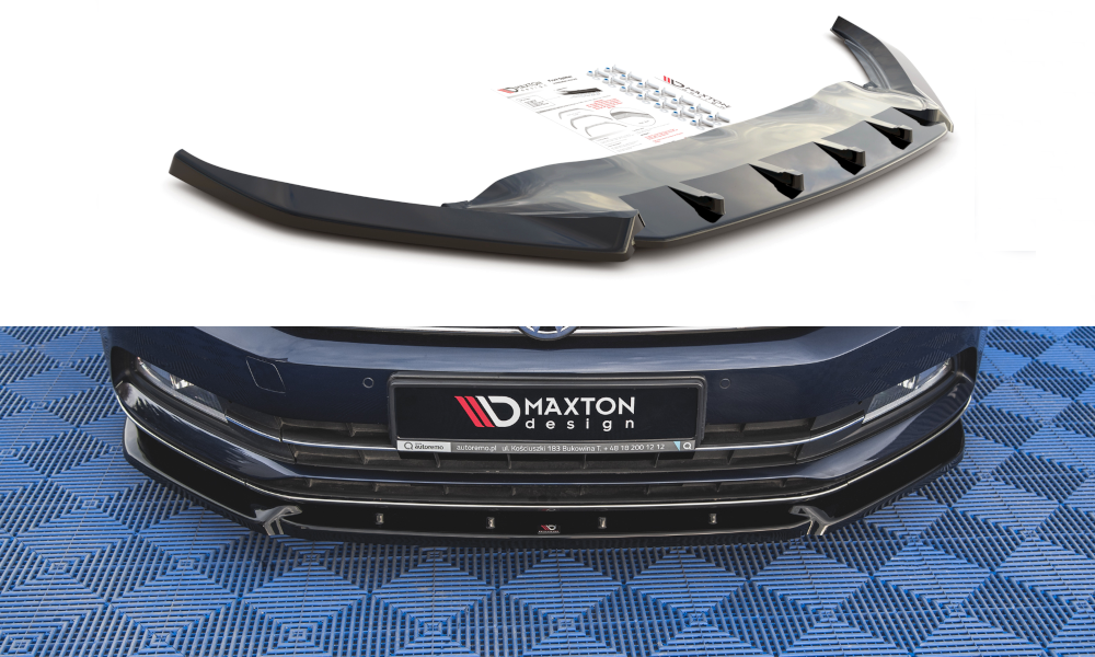 Voorspoiler V.2 VW Passat B8 Glans Zwart