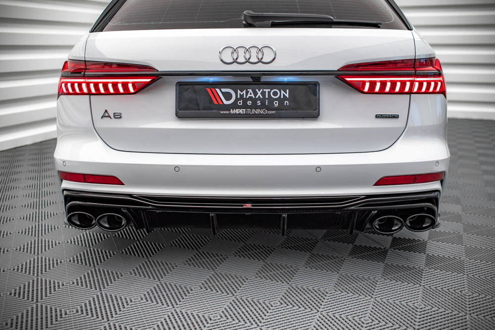 Diffuser Audi A6 C8 S-Line Maxton Glans Zwart Chrome Sierstukken