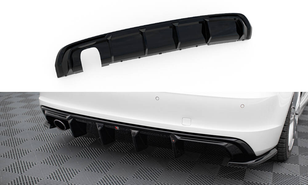Achter Diffuser Audi A3 S-Line Sportback 8V Maxton Glanzend zwart