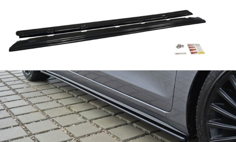 Zijskirts Diffusers Hyundai i30 mk.2 Glanzend Zwart