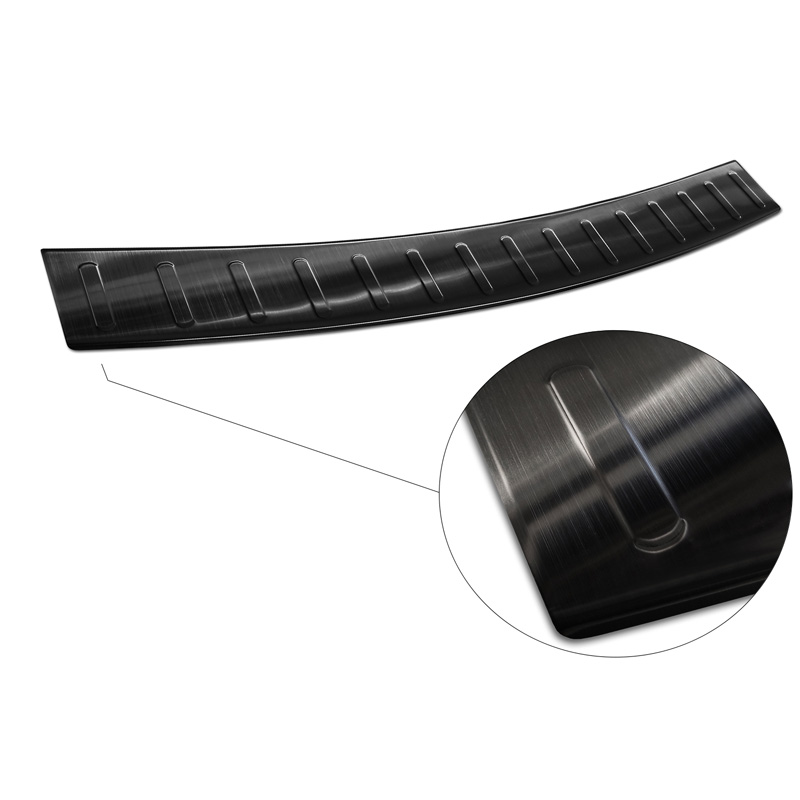 Zwart RVS Achterbumperprotector  Renault Laguna III Grandtour 2007-2015 'Ribs'