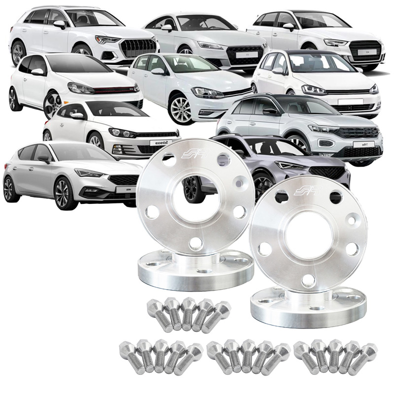Simoni Racing Aluminium Spoorverbreder Set - 2x15mm(VA) - 2x20mm(AA) (Naaf 57,1mm) inclusief wielbouten -  Audi, VW, Seat, Cupra diversen