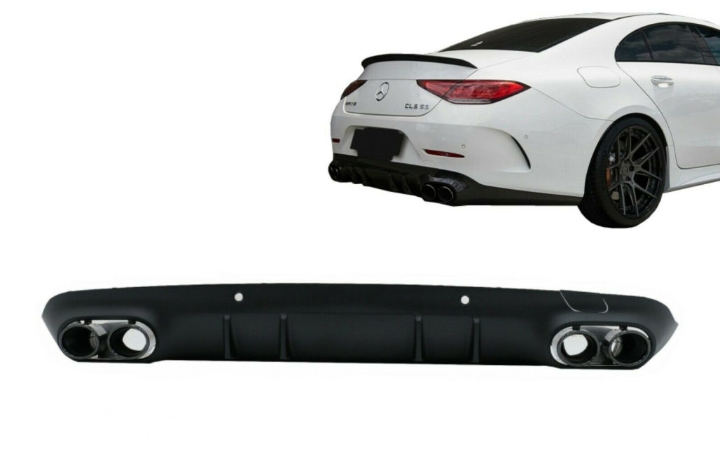 Diffuser Mercedes CLS C257 53 AMG Look Zwarte Sierstukken