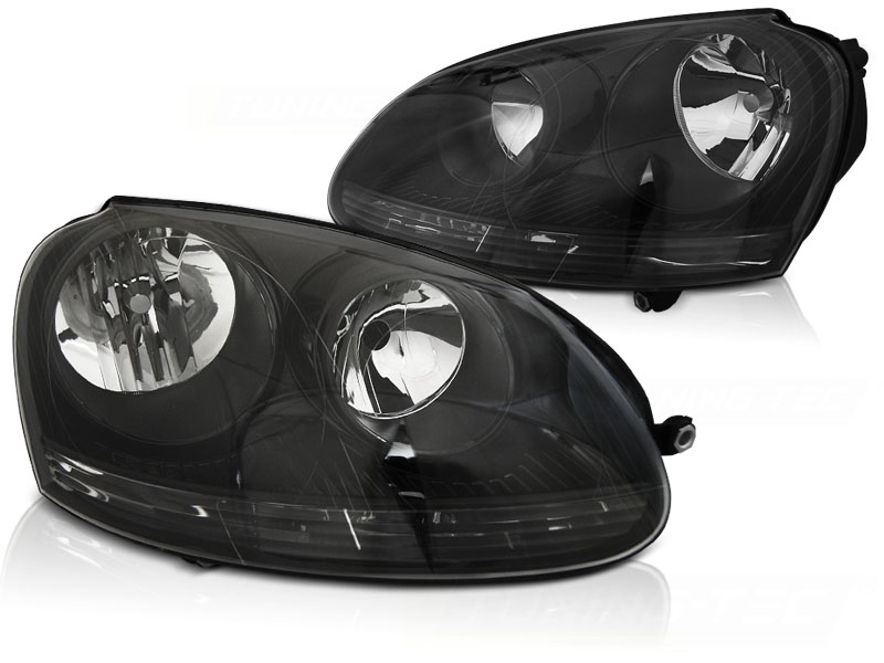 Koplampen VW Golf V 03-09 zwart