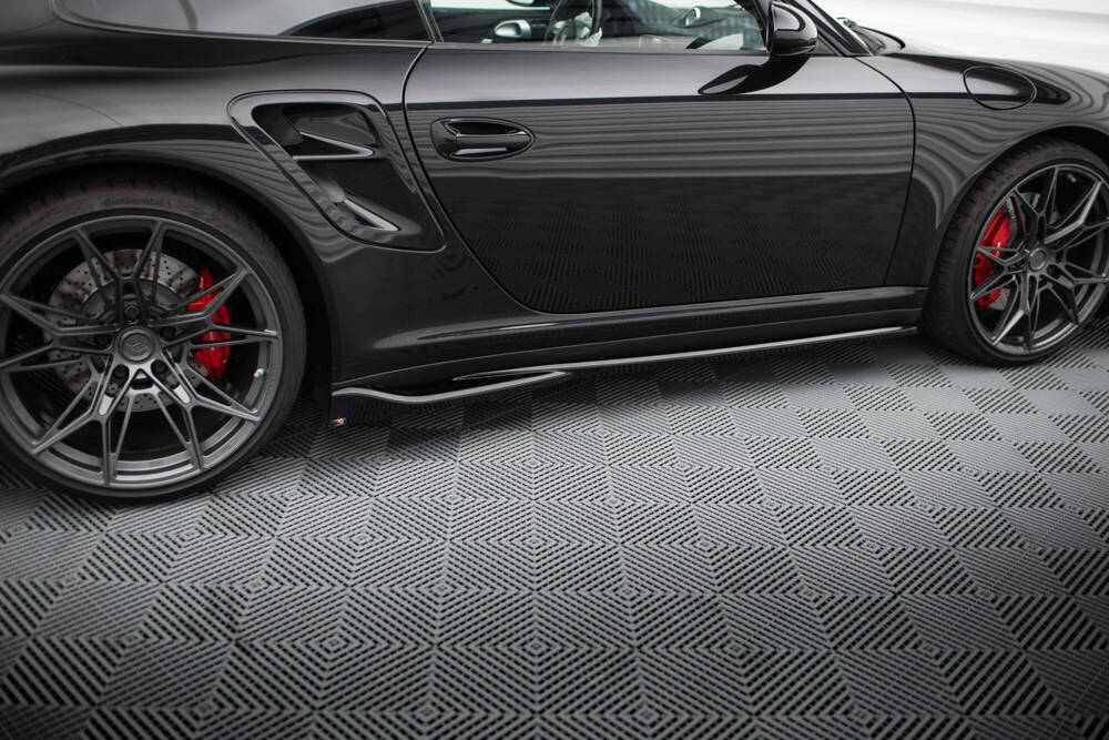 Zijskirts Porsche 911 Turbo 997 Maxton Glans Zwart