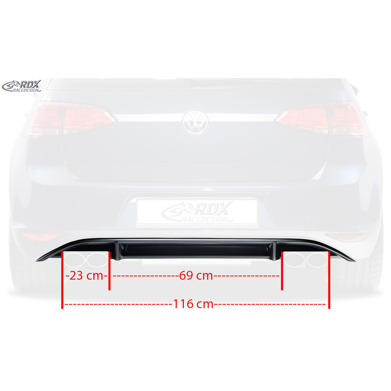 Achterskirt 'Diffusor'  Volkswagen Golf VII HB 3/5-deurs 2012- 'R-Look' excl. GTi/GTD (PUR)