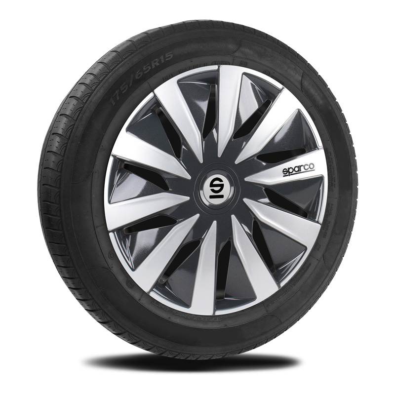 Sparco Wieldoppen Lazio - 16-inch - Grijs/Zilver - Set van 4 stuks