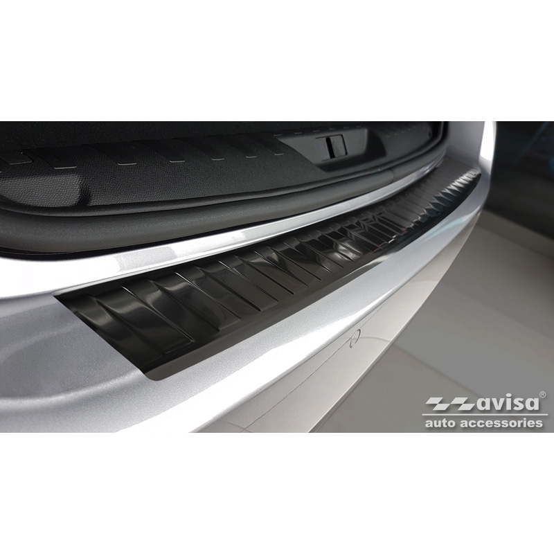 Zwart RVS Achterbumperprotector  Peugeot 308 II SW 2013-2017 & Facelift 2017-2021 'Ribs'