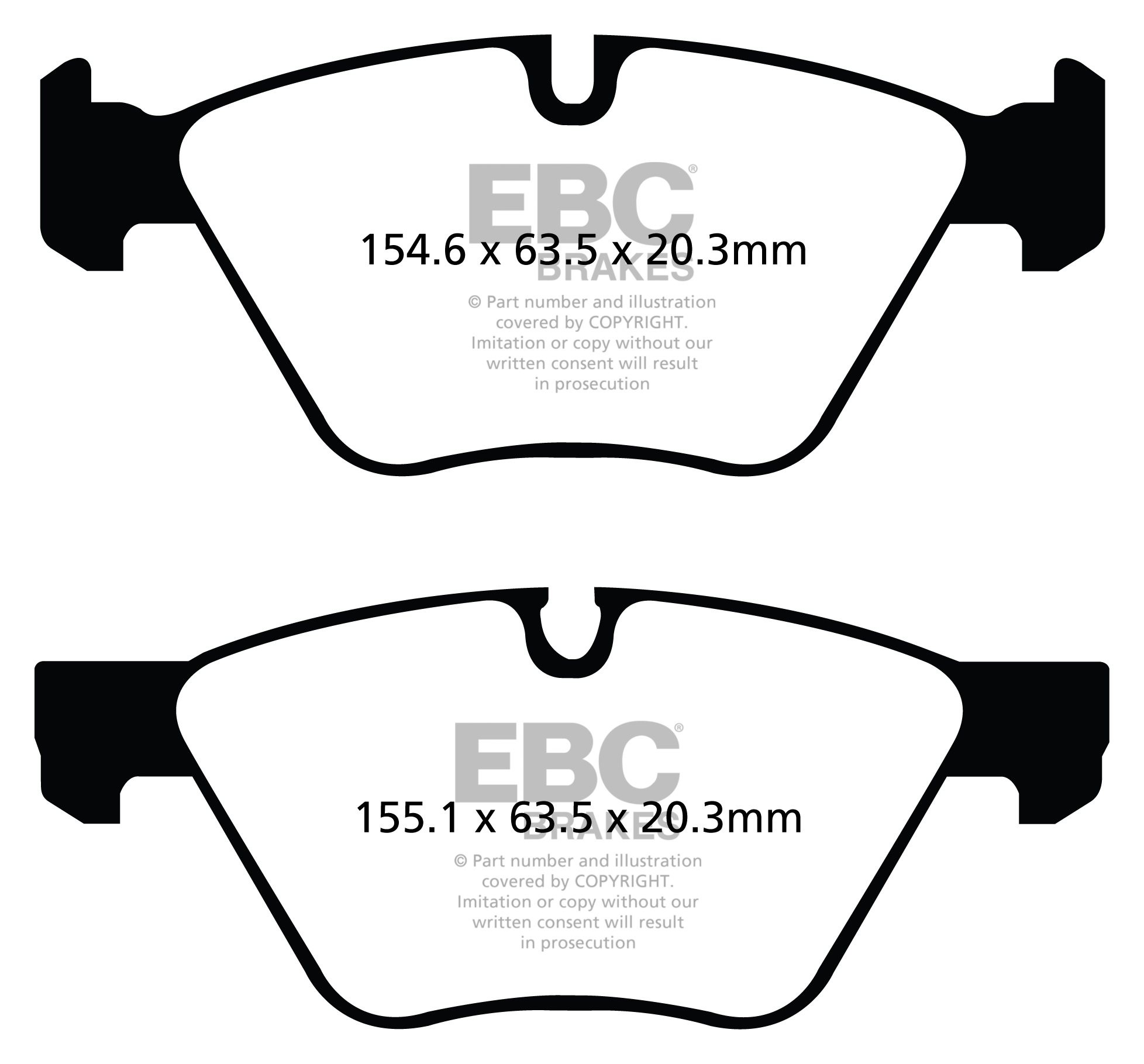 EBC Brakes BMW 520 2.2 Manual (E60) 2003-2010 Remblokken voorzij