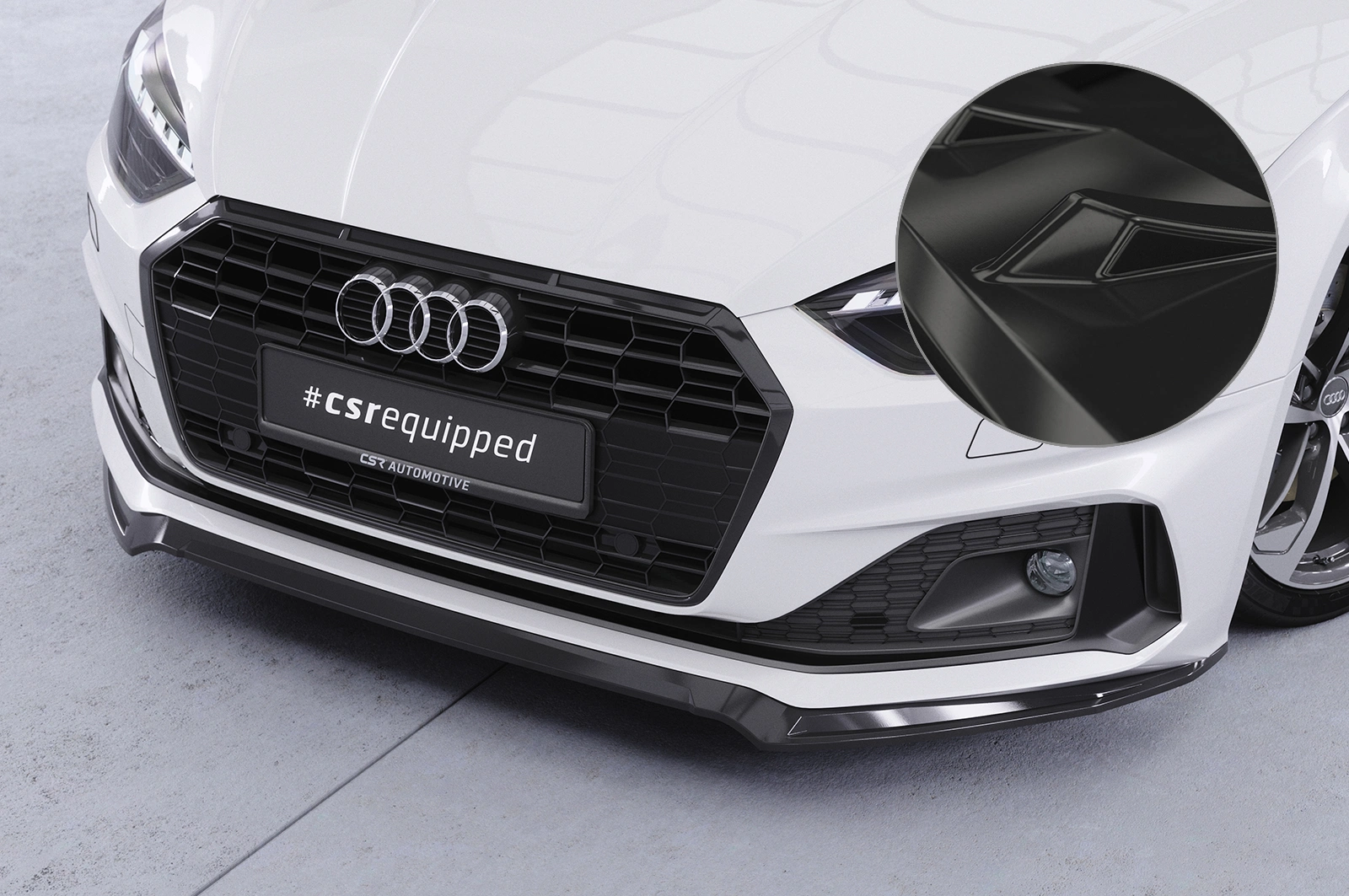 Voorspoiler Audi A5 F5 Basis / Advanced Glans Zwart van CSR Automotive (Facelift 2019-)