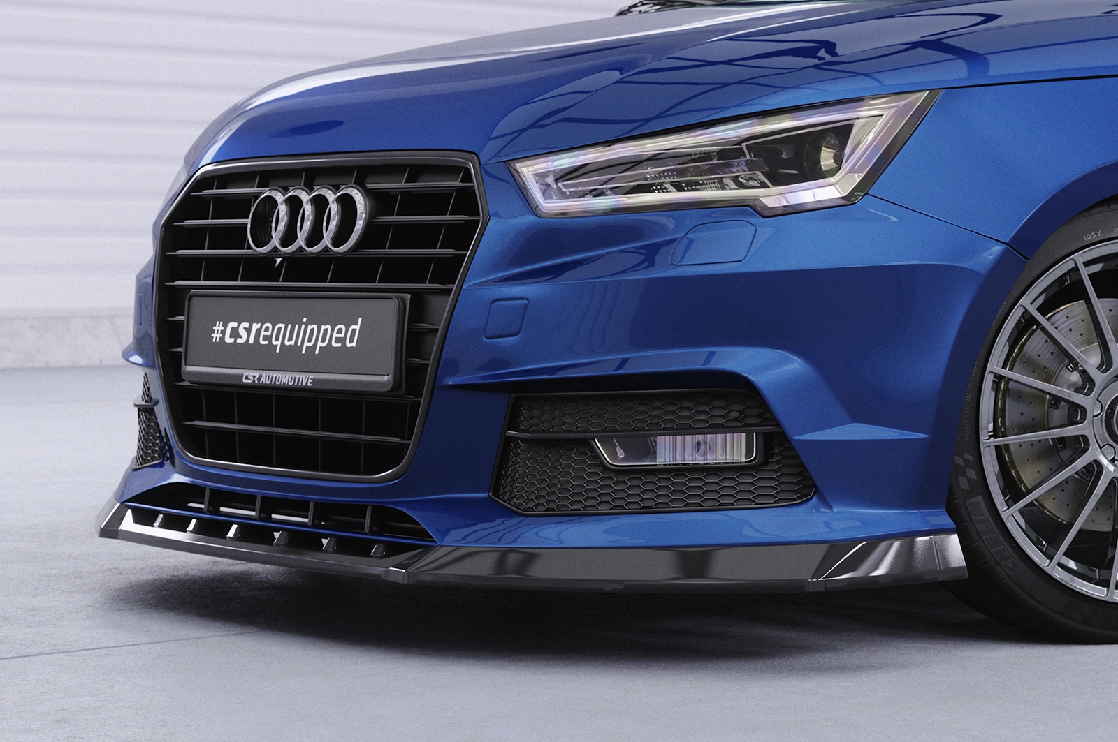 Voorspoiler Audi A1 8X glans zwart – 2015–2018 (Facelift)