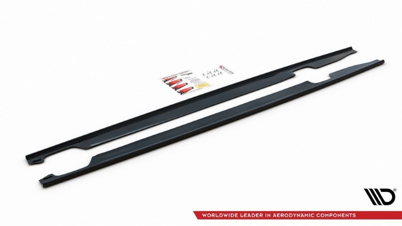 Zijskirts Diffusers Audi S6 / A6 S-Line C7 FL Glanzend Zwart