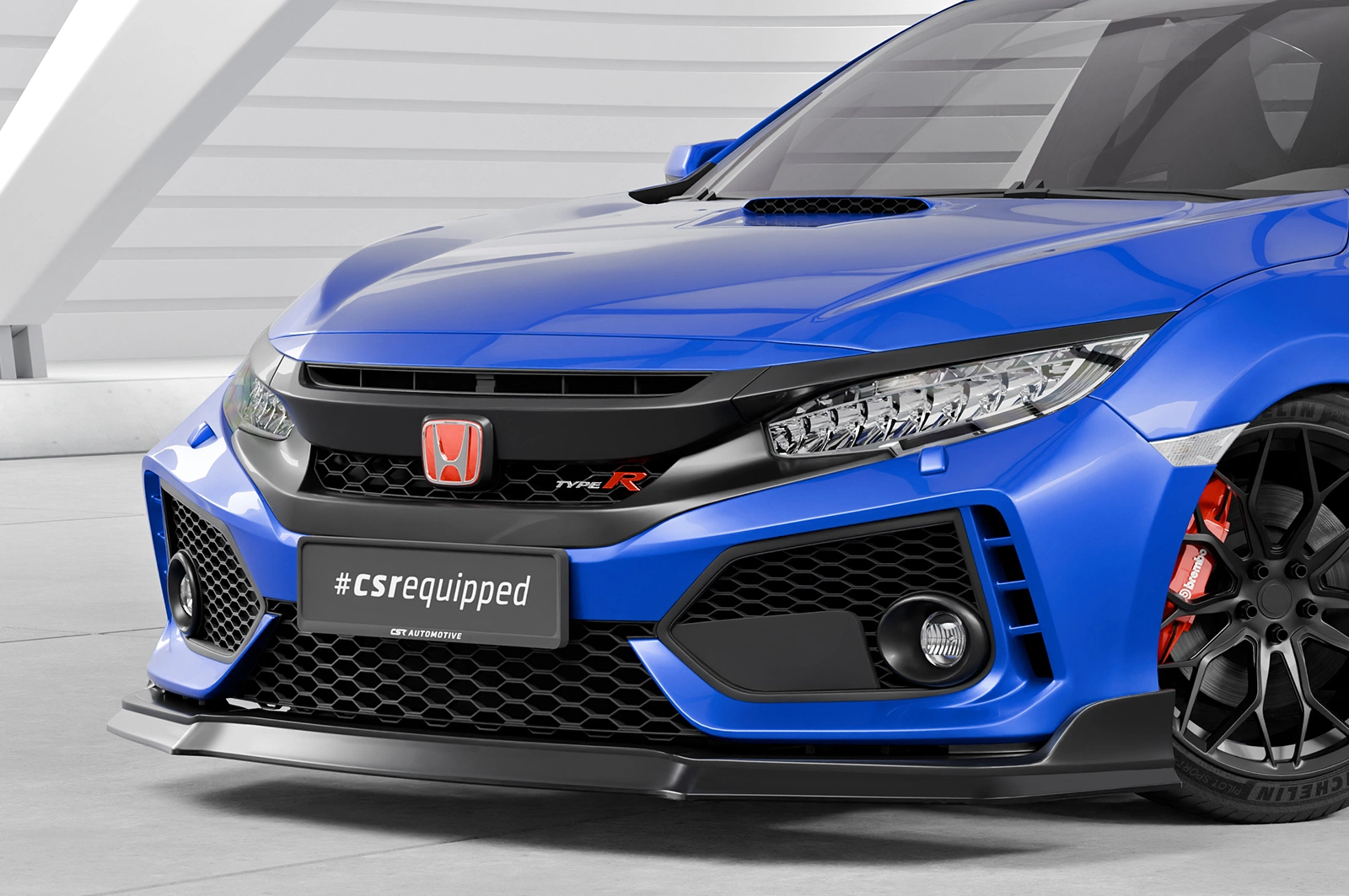 Voorspoiler Honda Civic FK8 Type R glans zwart 2017–