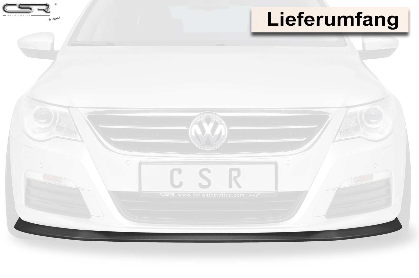 Voorspoiler VW Passat CC mat zwart