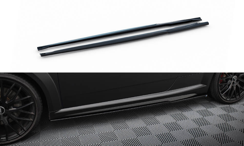Zijskirts Audi TT S-Line / TTS 8S FL Maxton Glans Zwart
