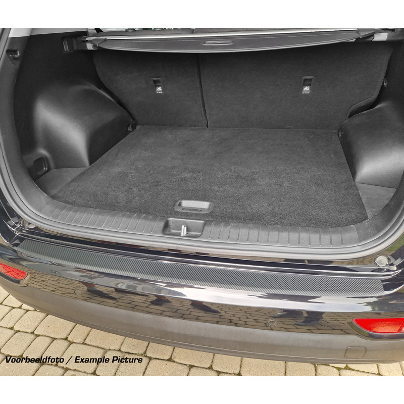 Pasklare Achterbumperbeschermfolie  Audi A4 (B9) Avant S-Line 2015- - Carbon-look