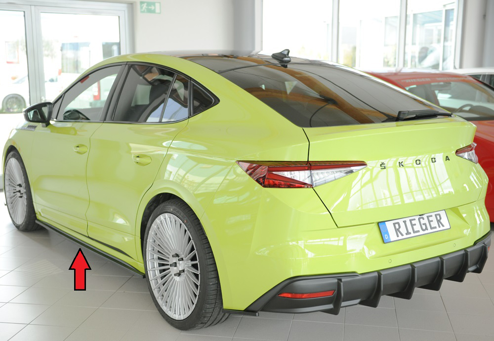 Zijskirts Skoda Enyaq iV (NY): 10.20-01.2025 glans zwart