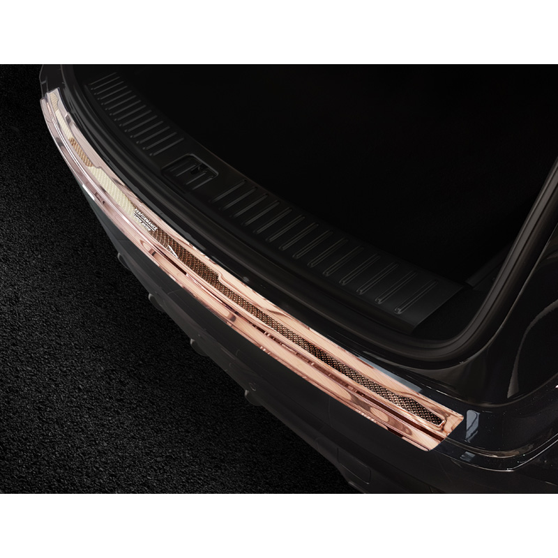 RVS Achterbumperprotector 'Deluxe'  Porsche Cayenne III 2017- 'Performance' 'Brushed' Koper/Koper Carbon