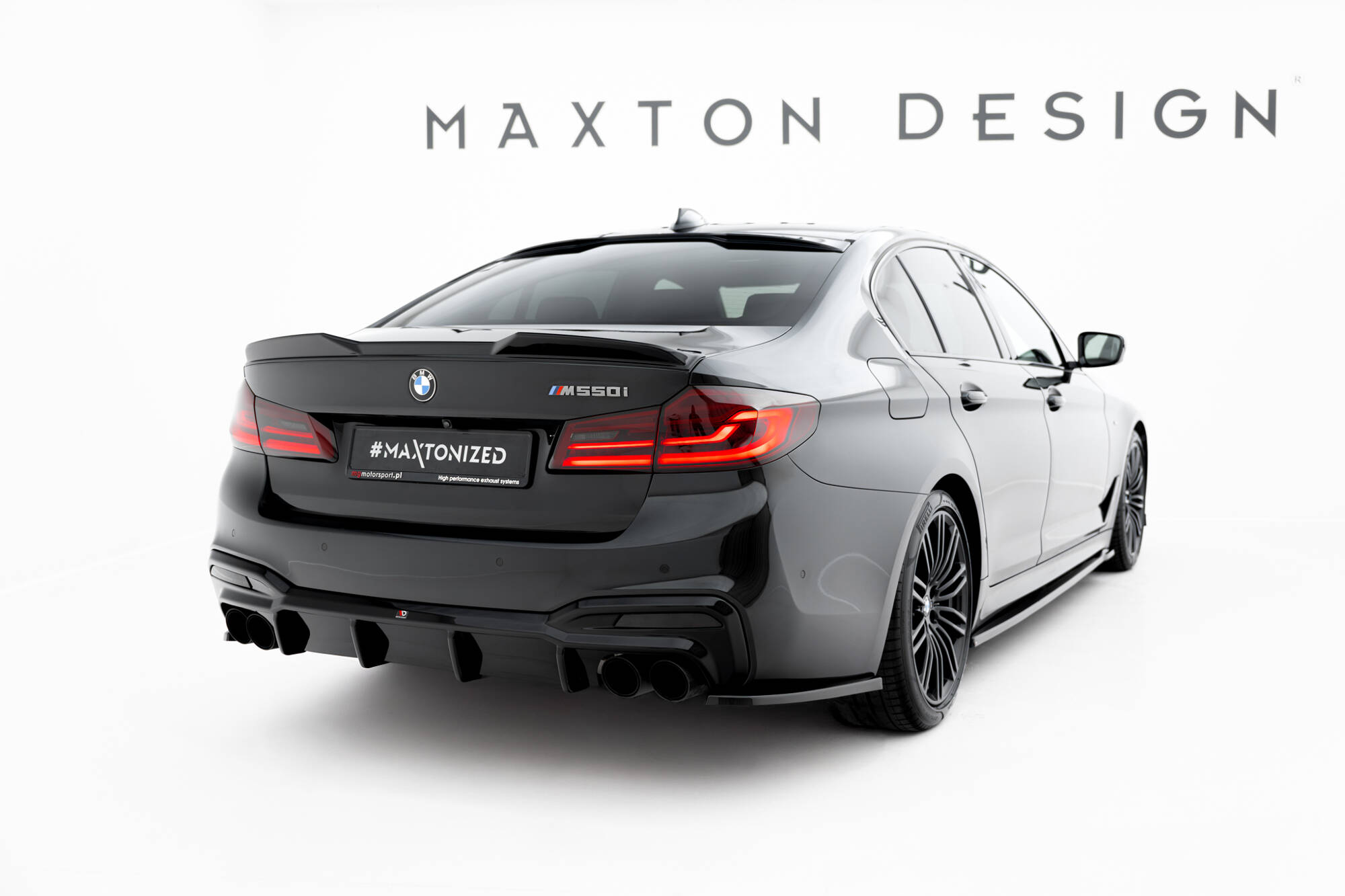 Raam Spoiler BMW M550i / 5 M-Pack Sedan G30 Maxton Glanzend zwart
