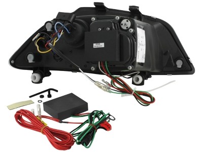 Koplampen Seat Ibiza 6L/Cordoba 03-08 Devil Eyes real DRL LED Zwart