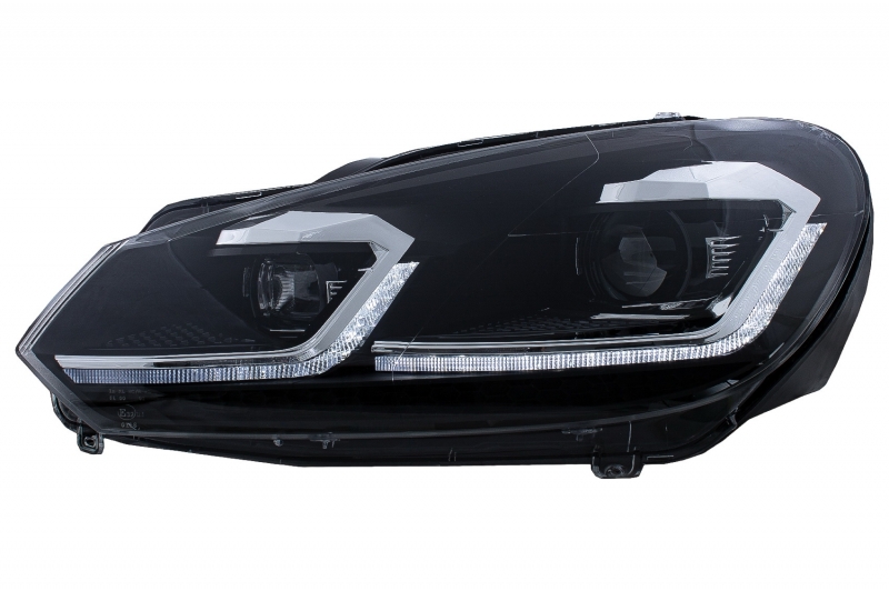 Koplampen VW Golf VI in Golf 7.5 Look Dynamic LED zwart