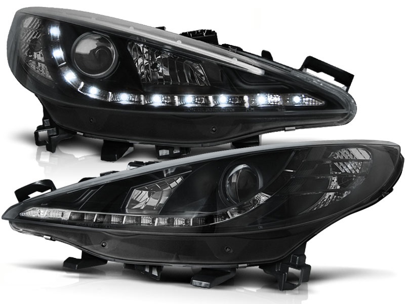 Koplampen Peugeot 207 06- Devil Eyes LED Zwart