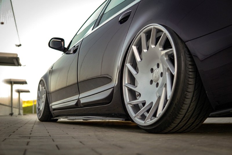 Zijskirts Diffusers Audi A6 S-Line C6 / C6 FL Glanzend Zwart
